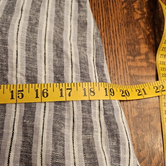 DREW Striped Morgan Tie Wrap Linen Blend Dress - Picture 9 of 11